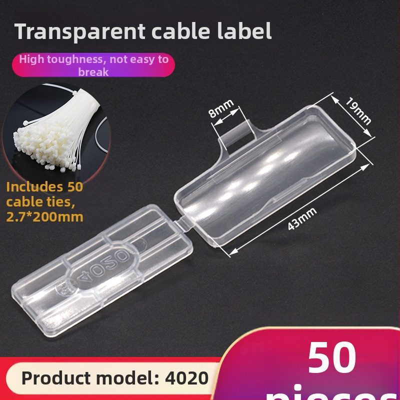 Vamzdžių ir kabelių žymėjimo plokštelė, atspari vandeniui skaidriam ženklinimo rėmeliui, PP medžiaga, tinkama vidaus ir lauko naudojimui, suderinama su spausdinimo modeliais 3010/3020/4010/4020