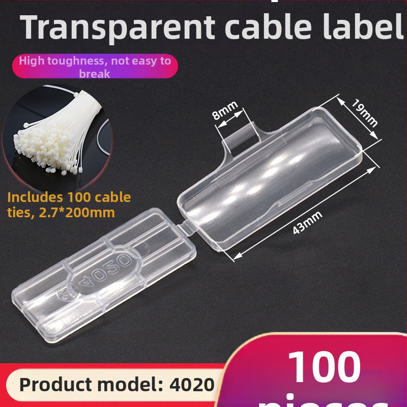 Vamzdžių ir kabelių žymėjimo plokštelė, atspari vandeniui skaidriam ženklinimo rėmeliui, PP medžiaga, tinkama vidaus ir lauko naudojimui, suderinama su spausdinimo modeliais 3010/3020/4010/4020