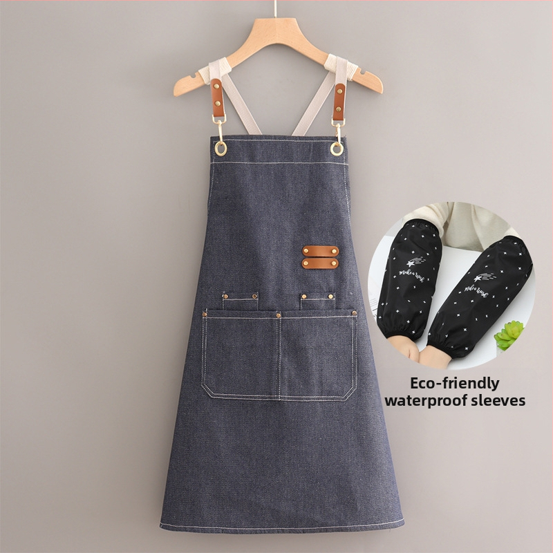 Ποδιά κουζίνας χωρίς μανίκια, ιαπωνικού στυλ, καμβάς, κατά της μόλυνσης