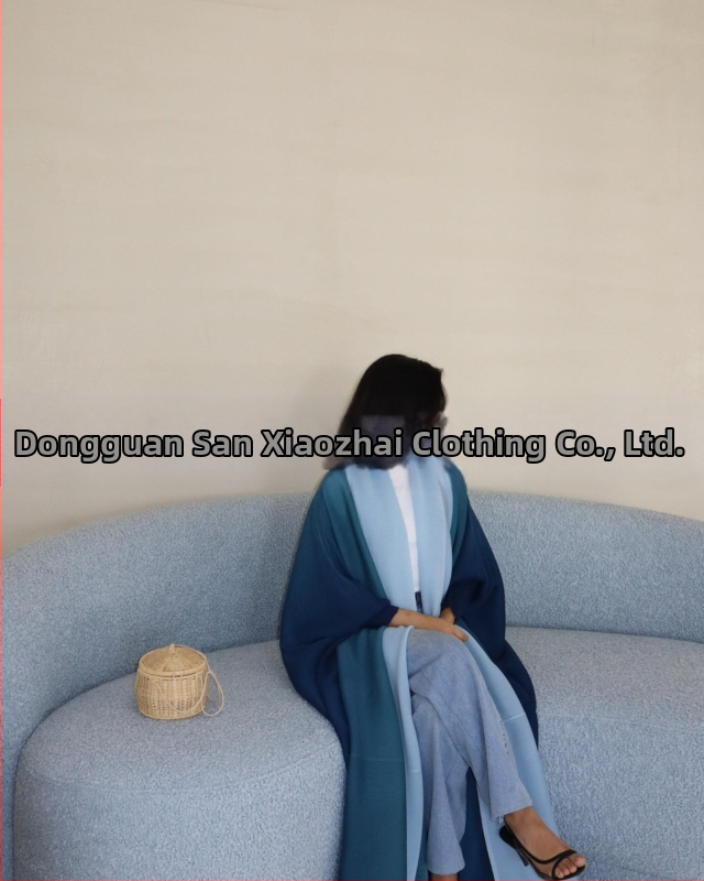 Plisuota moterų abaja su spausdintu raštu, laisvas kirpimas, ilgas rankovės, ilgas ilgis, poliesteris