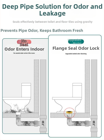 Тоалетен фланец с уплътнителен пръстен против миризма, удебелен дизайн, универсална основа, гумен пръстен за дренаж, непротичащ