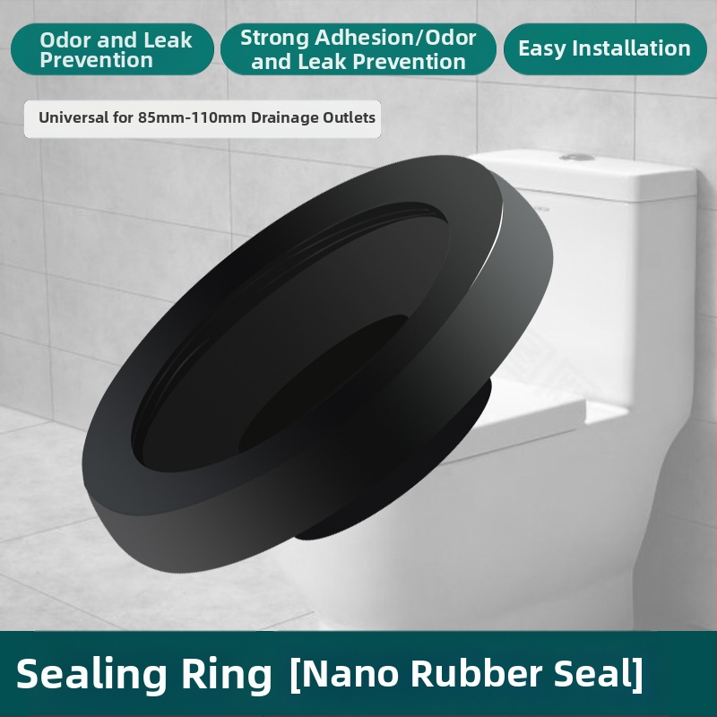 Тоалетен фланец с уплътнителен пръстен против миризма, удебелен дизайн, универсална основа, гумен пръстен за дренаж, непротичащ