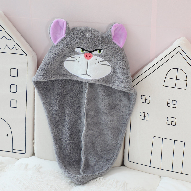 Karikatūrinė stora absorbuojanti plaukų džiovinimo kepurė; Prekės ženklas May velvet; Medžiaga PE; Stilius Animacinis; Tinka visiems