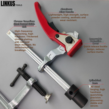 F-σφιγκτήρας για 3D ευέλικτη πλατφόρμα συγκόλλησης και τραπέζι ξυλουργικής — γρήγορο κράτημα, Υλικό: Chrome Vanadium Alloy Steel, Βάρος 0,5 kg