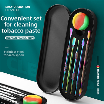 Nerūdijančiojo plieno vamzdžių valymo komplektas su drožybos įrankiais, dydis 17.7 × 6 × 1.8 cm, svoris apie 143 g; logotipo spausdinimas ir privataus prekinio ženklo galimybė