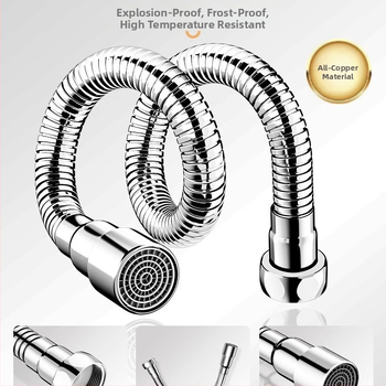 Čiaupo išplėtimo adaptorius su purslų apsauga – 360° sukimas, nerūdijantis plienas, keraminių diskų vožtuvas (Modelis Aerator; tinkamas virtuvės čiaupui)