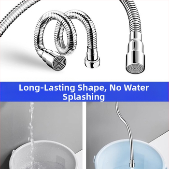 Čiaupo išplėtimo adaptorius su purslų apsauga – 360° sukimas, nerūdijantis plienas, keraminių diskų vožtuvas (Modelis Aerator; tinkamas virtuvės čiaupui)