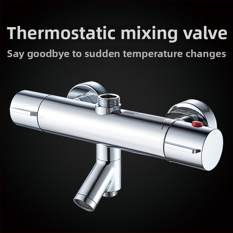 Termostatinis dušo vožtuvas - varinis korpusas, sieninis montavimas, 20–55°C, 1.0–5 kg, termostatinis + keraminė vožtuvo šerdis