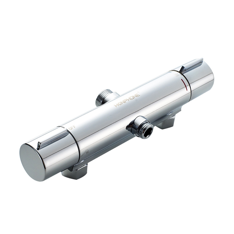 Termostatinis dušo vožtuvas - varinis korpusas, sieninis montavimas, 20–55°C, 1.0–5 kg, termostatinis + keraminė vožtuvo šerdis