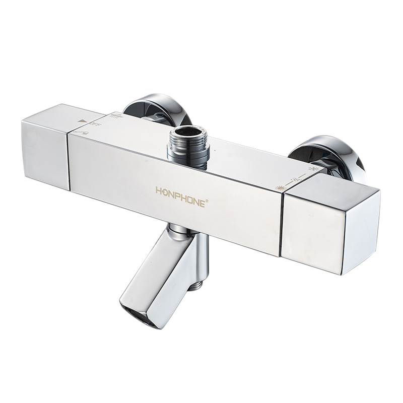 Termostatinis dušo vožtuvas - varinis korpusas, sieninis montavimas, 20–55°C, 1.0–5 kg, termostatinis + keraminė vožtuvo šerdis