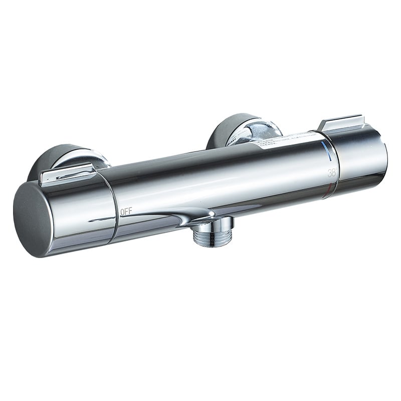 Termostatinis dušo vožtuvas - varinis korpusas, sieninis montavimas, 20–55°C, 1.0–5 kg, termostatinis + keraminė vožtuvo šerdis