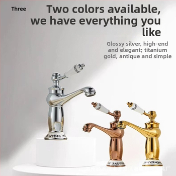 Europos stiliaus praustuvo maišytuvas, varinis korpusas, keraminis vožtuvo korpusas, 8 mm įvadas/išvadas, keliamasis veikimas