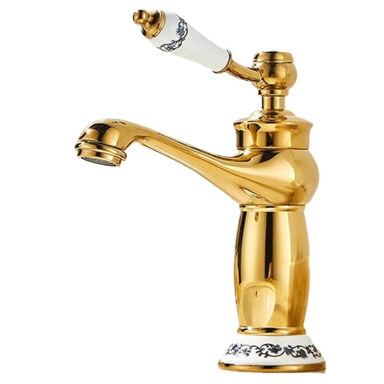 Europos stiliaus praustuvo maišytuvas, varinis korpusas, keraminis vožtuvo korpusas, 8 mm įvadas/išvadas, keliamasis veikimas