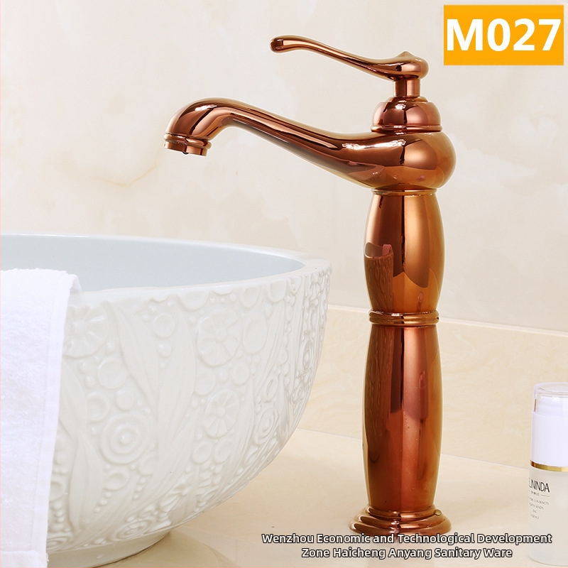 Europos stiliaus praustuvo maišytuvas, varinis korpusas, keraminis vožtuvo korpusas, 8 mm įvadas/išvadas, keliamasis veikimas