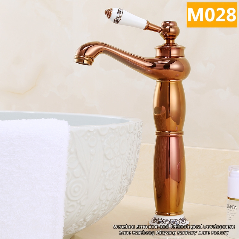 Europos stiliaus praustuvo maišytuvas, varinis korpusas, keraminis vožtuvo korpusas, 8 mm įvadas/išvadas, keliamasis veikimas