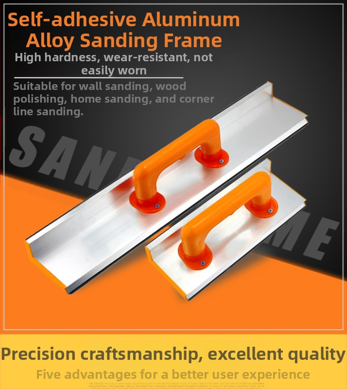 Ъглов държач за шкурене от алуминиева сплав със самозалепваща се шкурка, ръчен инструмент за шпакловка и ръчна шкуряща дъска