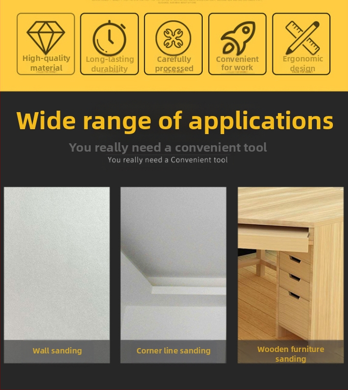 Ъглов държач за шкурене от алуминиева сплав със самозалепваща се шкурка, ръчен инструмент за шпакловка и ръчна шкуряща дъска