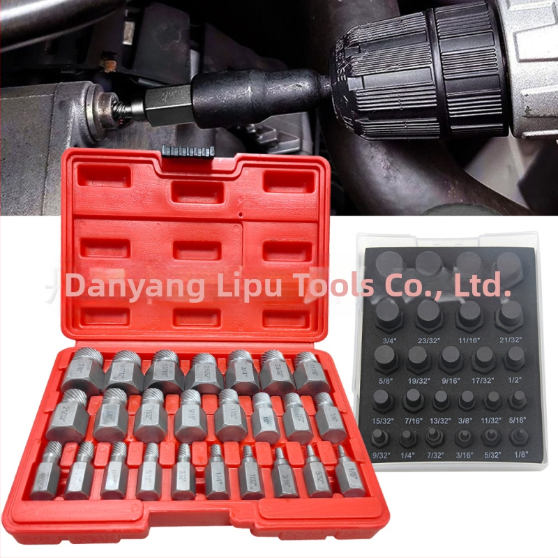 Комплект екстрактори за счупени винтове, британски стандарт, мулти-сплайн дизайн, стомана 40Cr-V