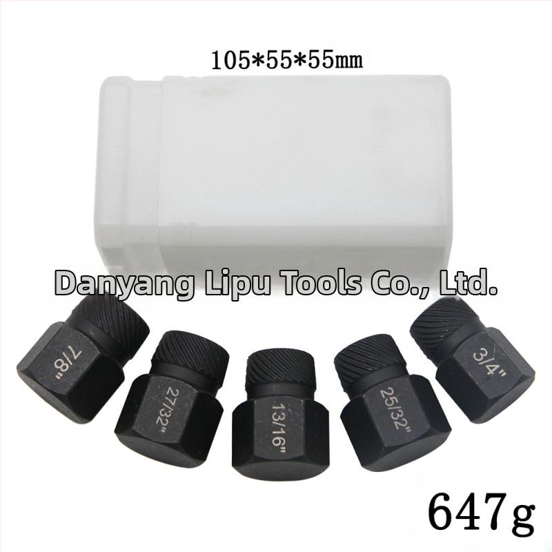 Комплект екстрактори за счупени винтове, британски стандарт, мулти-сплайн дизайн, стомана 40Cr-V