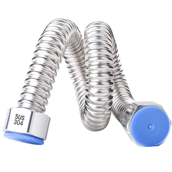 Nerūdijančio plieno gofruotas vandens įvado vamzdelis WC ir boileriui, sriegis G1/2, 1,6 MPa, -20–200°C