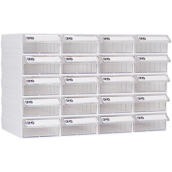 Κουτί αποθήκευσης γραφείου με μικρά συρτάρια – διαφανές σώμα, 18 L, πλαστικό, μοντέλο 1-8# B σειρά, αφαιρούμενα συρτάρια