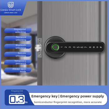 Vidaus piršto atspaudo elektroninis spynos medinėms durims, su slaptažodžiu, sferinė rankenėlė, modelis 130/190, DC maitinimas