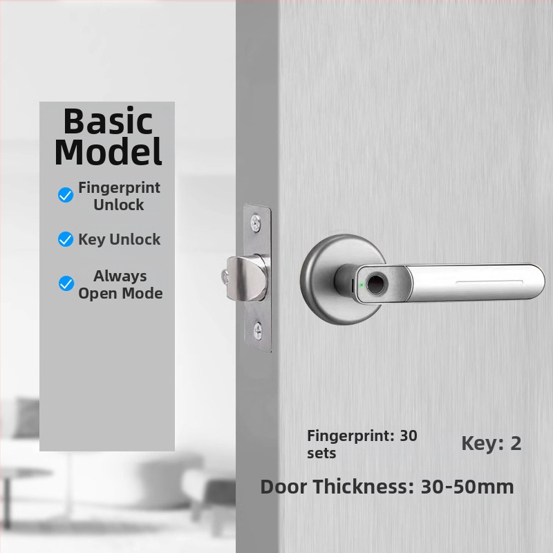 Vidaus piršto atspaudo elektroninis spynos medinėms durims, su slaptažodžiu, sferinė rankenėlė, modelis 130/190, DC maitinimas