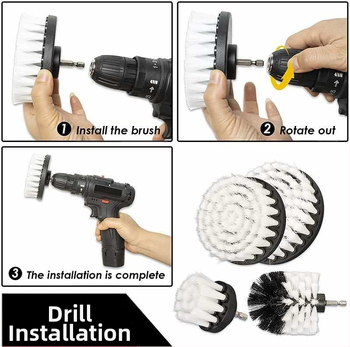 Ηλεκτρική βούρτσα καθαρισμού με κεφαλή τρυπανιού — πολυλειτουργική μεταλλική βούρτσα καθαρισμού για χαλιά, καναπέ, πλακάκια και δάπεδο