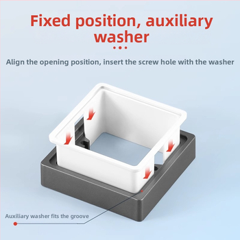 Тип 86 вградена квадратна електрическа кутия с повдигащ пръстен и уплътнител за кутия без дъно, съвместима с панел за превключване.