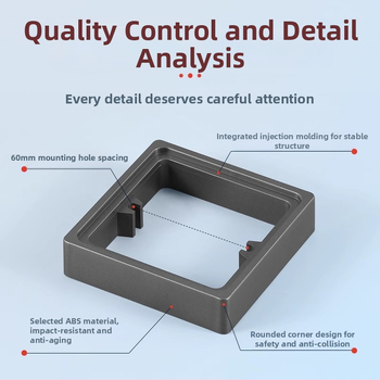 Тип 86 вградена квадратна електрическа кутия с повдигащ пръстен и уплътнител за кутия без дъно, съвместима с панел за превключване.