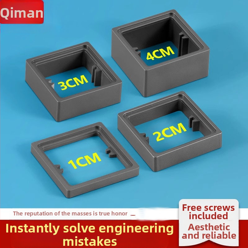 Тип 86 вградена квадратна електрическа кутия с повдигащ пръстен и уплътнител за кутия без дъно, съвместима с панел за превключване.