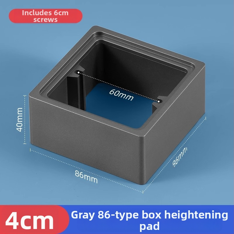Тип 86 вградена квадратна електрическа кутия с повдигащ пръстен и уплътнител за кутия без дъно, съвместима с панел за превключване.
