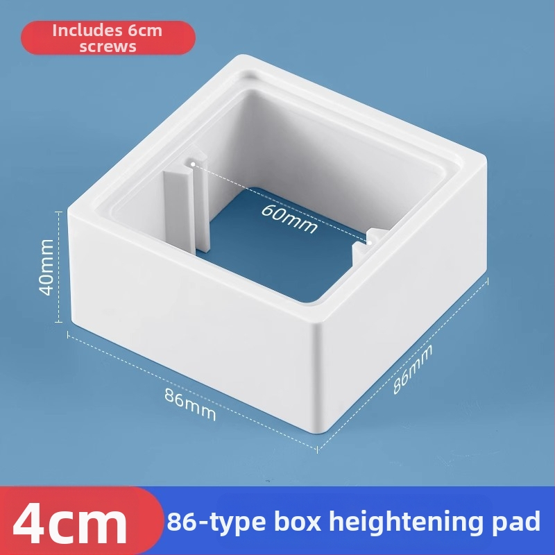 Тип 86 вградена квадратна електрическа кутия с повдигащ пръстен и уплътнител за кутия без дъно, съвместима с панел за превключване.