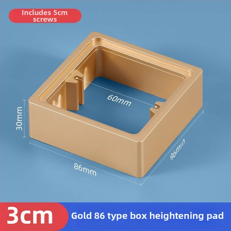 Тип 86 вградена квадратна електрическа кутия с повдигащ пръстен и уплътнител за кутия без дъно, съвместима с панел за превключване.