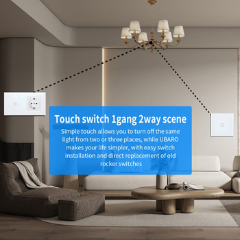 Europos standarto 86/157 dvigubo valdymo jungiklis ir lizdas, apvali grūdinto stiklo panelis, 16A, 100–240V