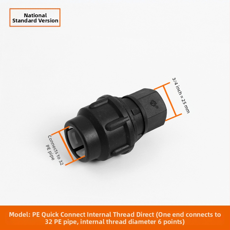 Φιτίνγκ για σωληνες PE με γρήγορη σύνδεση, Τ-σωληνας, γωνία, ένωση και βαλβίδα; υλικό PE; πάχος τοιχώματος 3.0 mm; τάξη 80