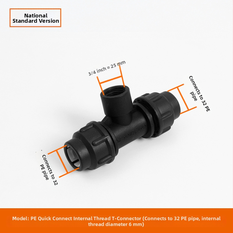 Φιτίνγκ για σωληνες PE με γρήγορη σύνδεση, Τ-σωληνας, γωνία, ένωση και βαλβίδα; υλικό PE; πάχος τοιχώματος 3.0 mm; τάξη 80