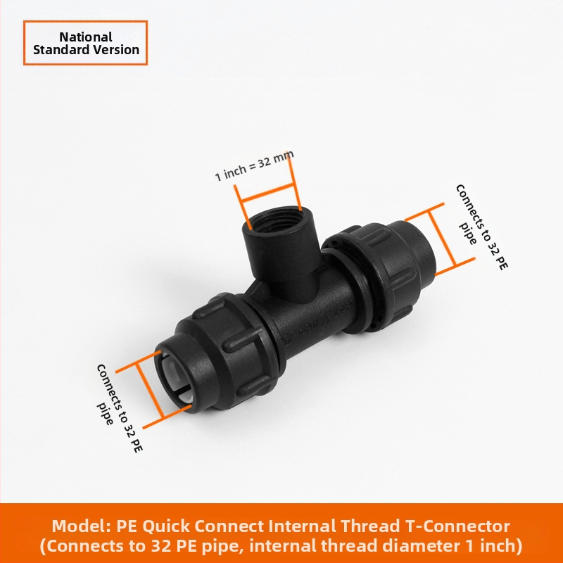 Φιτίνγκ για σωληνες PE με γρήγορη σύνδεση, Τ-σωληνας, γωνία, ένωση και βαλβίδα; υλικό PE; πάχος τοιχώματος 3.0 mm; τάξη 80