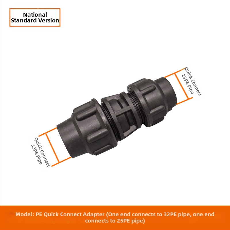 Φιτίνγκ για σωληνες PE με γρήγορη σύνδεση, Τ-σωληνας, γωνία, ένωση και βαλβίδα; υλικό PE; πάχος τοιχώματος 3.0 mm; τάξη 80
