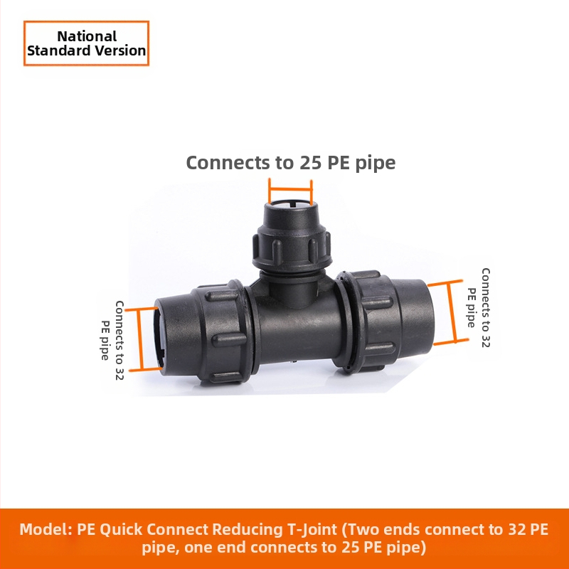 Φιτίνγκ για σωληνες PE με γρήγορη σύνδεση, Τ-σωληνας, γωνία, ένωση και βαλβίδα; υλικό PE; πάχος τοιχώματος 3.0 mm; τάξη 80