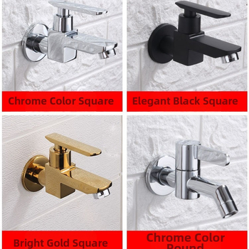 Βρύση τοίχου για νιπτήρα mop, κρύο νερό, σώμα από χαλκό, κεραμικός πυρήνας βαλβίνας, μοντέλο DL008