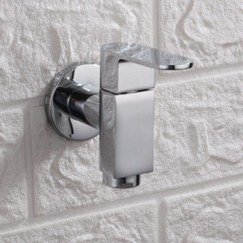 Βρύση τοίχου για νιπτήρα mop, κρύο νερό, σώμα από χαλκό, κεραμικός πυρήνας βαλβίνας, μοντέλο DL008