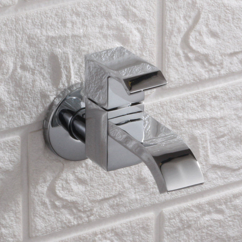 Βρύση τοίχου για νιπτήρα mop, κρύο νερό, σώμα από χαλκό, κεραμικός πυρήνας βαλβίνας, μοντέλο DL008