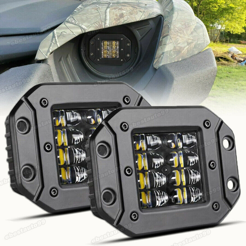 Automobilio LED spot šviesa, 24W, 6D kvadratinė, aukštas šviesos srautas, 12-24V, 5000 lm, 6000K