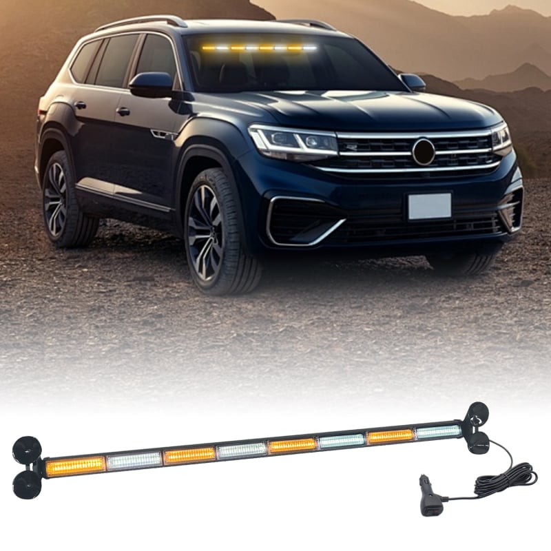 Светодиодна светлина за автомобилно стъкло с вакуумна чашка, 80 LED, аварийно предупреждение, 12-24V, материал алуминий + PC