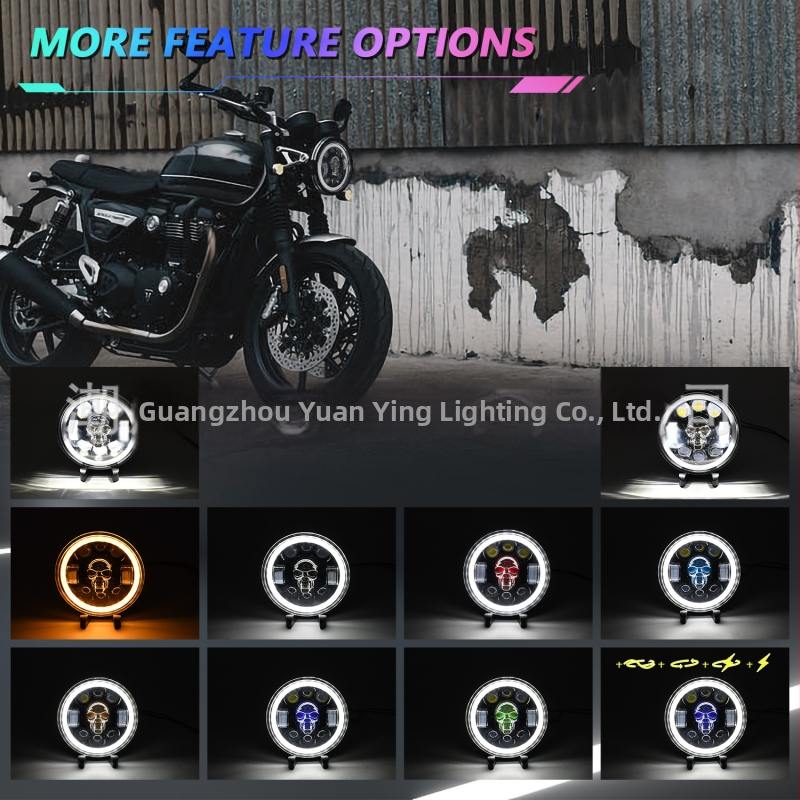 Wrangler фара за мотоциклет - авиационен алуминий, LED, рефлекторна чашка