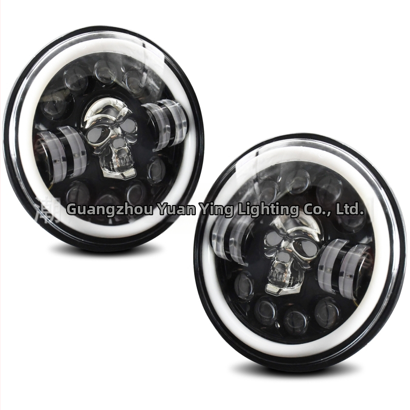 Wrangler фара за мотоциклет - авиационен алуминий, LED, рефлекторна чашка