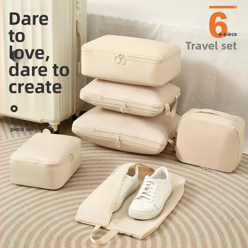 Šešių dalių suspaudimo maišų rinkinys kelionėms – didelė talpa drabužių organizavimui, nešiojama saugykla