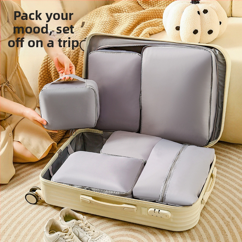 Šesťdielny set kompresných tašiek na cestovanie – tašky s veľkou kapacitou pre organizáciu oblečenia, prenosné skladovanie