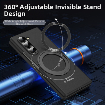 Obal Samsung zFold6 s otočnou podporou a magnetickým obalom – PC materiál, povrch horúcou tlačou, odvádzanie tepla, odolnosť voči opotrebeniu, proti otlačkom prstov